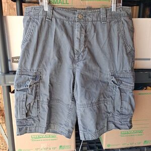 Old Navy Men's Size 36 Gray Cargo Shorts Cotton Casual Summer Flat Front work